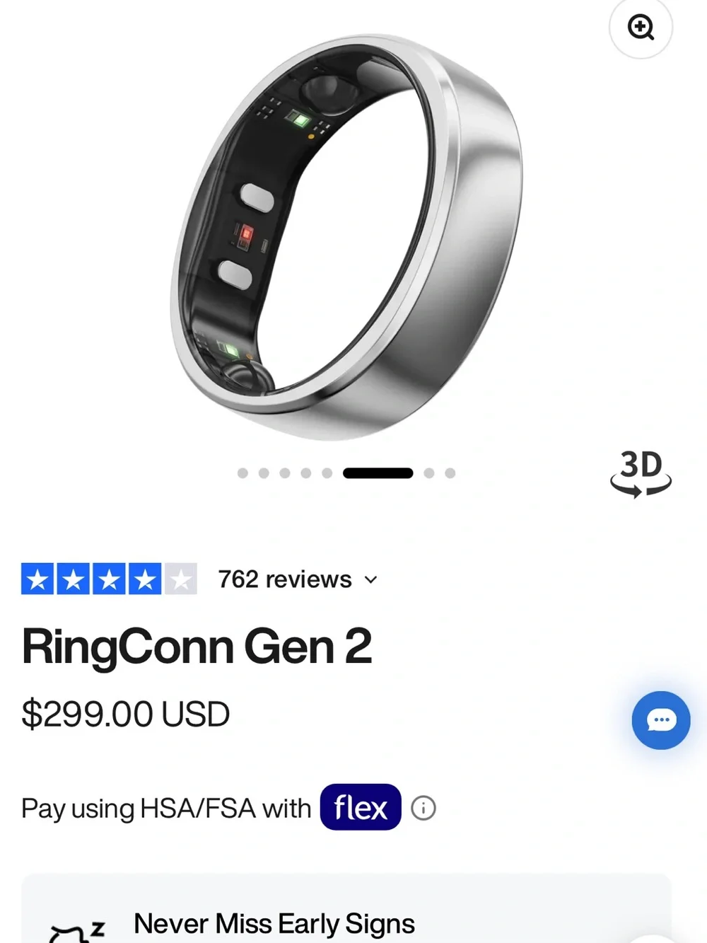 RingConn Gen 2 Smart Health Ring — Silver